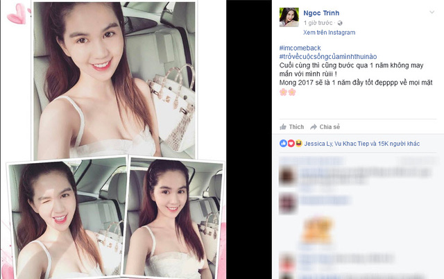 Ngọc Trinh chính thức mở lại Facebook cá nhân sau khi chia tay tỷ phú Hoàng Kiều.