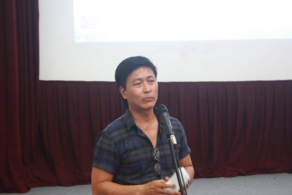 
Diễn viên Quốc Tuấn ở cuộc họp tại Hãng phim Việt Nam vào ngày 21/9.
