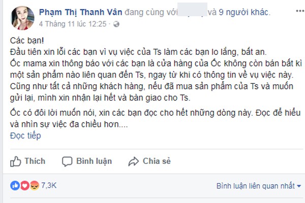 
Ốc Thanh Vân phải viết hẳn một tâm thư dài để nói về việc này.
