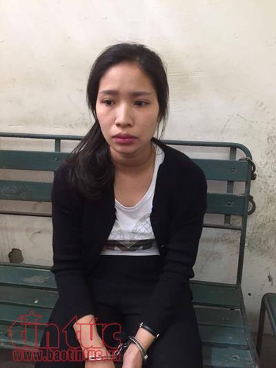 
Bà trùm ma túy Phạm Thị Thu Huyền tại cơ quan công an. Ảnh: TL
