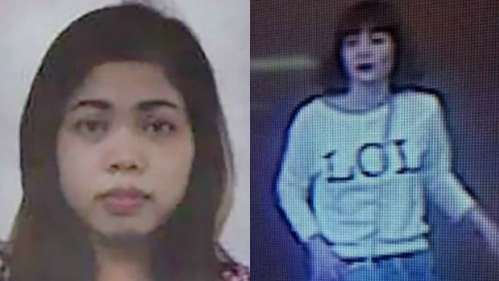 
Hai nữ nghi phạm trong vụ sát hại Kim Jong-nam. Ảnh:
