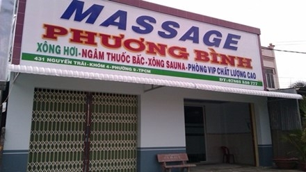 Cơ sở massage Phương Bình. (Ảnh: Công Lý)