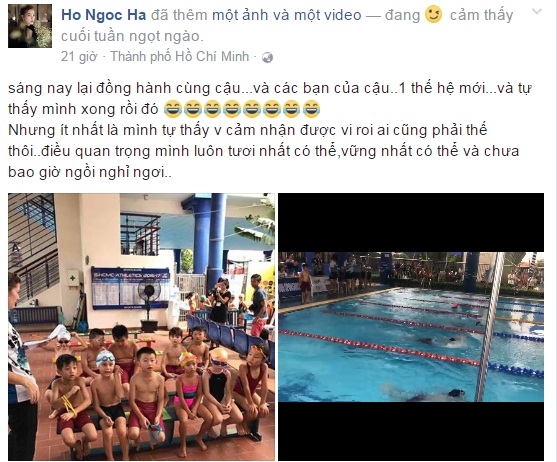 
​Hồ Ngọc Hà hạnh phúc bên Subeo.
