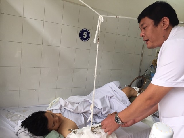 Bệnh nh&acirc;n Ho&agrave;n đang điều trị tại bệnh viện