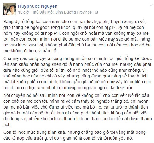 
Những dòng chia sẻ trên Facebook Huyphuoc Nguyen. Ảnh: Chụp màn hình
