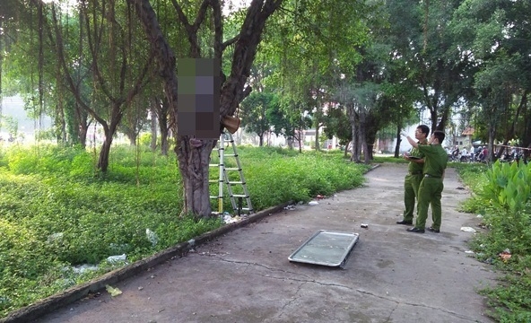 Hiện trường vụ treo cổ. Ảnh: C.T.