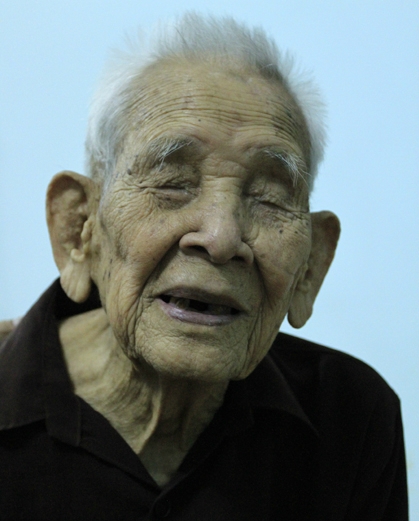 Cụ Phương với đôi tai to và dài, khuôn mặt phúc hậu. Ảnh: P.D.