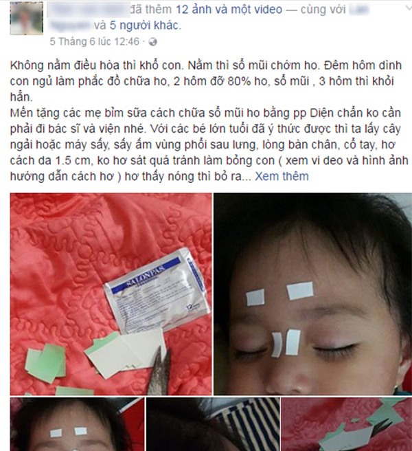 
Phương pháp diện chẩn chữa ho và sổ mũi cho trẻ nhỏ được người dùng facebook có tên T.V.A hướng dẫn.
