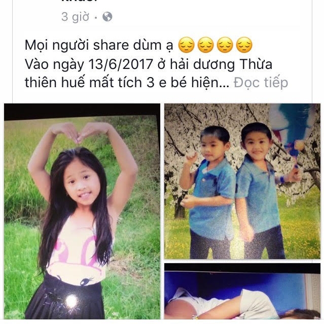 Cộng đồng mạng đ&atilde; t&iacute;ch cực chia sẻ h&igrave;nh ảnh, th&ocirc;ng tin c&aacute;c ch&aacute;u b&eacute; bị mất t&iacute;ch.