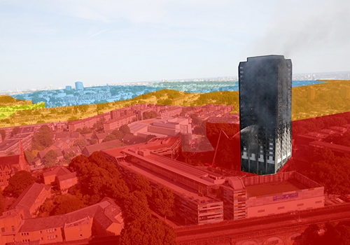 
​Dựa trên khảo sát của chính phủ năm 2015, tòa chung cư 24 tầng Grenfell nằm trong khu vực đánh dấu màu đỏ đậm tương trưng cho mức sống nghèo nhất. Ảnh: HuffPost
