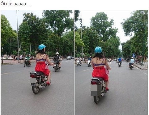 H&igrave;nh ảnh c&ocirc; g&aacute;i hở nguy&ecirc;n nội y khiến nhiều người đi đường đỏ mặt. Ảnh chụp m&agrave;n h&igrave;nh.