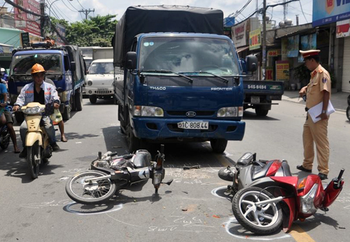 Hiện trường tai nạn. Ảnh: Tin Tin.