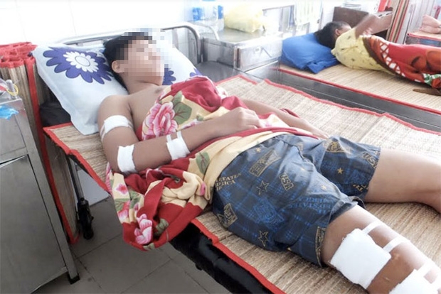 Em T. đang được điều trị tại bệnh viện.