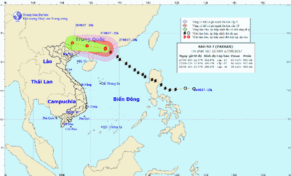 Bão số 7 Pakhar đổ bộ Trung Quốc nhưng hoàn lưu gây mưa lớn 4 ngày cho khu vực Bắc bộ