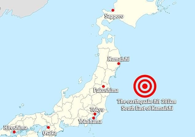 
Động đất mạnh 6,2 độ richter ngoài khơi Nhật Bản. Ảnh: D.M
