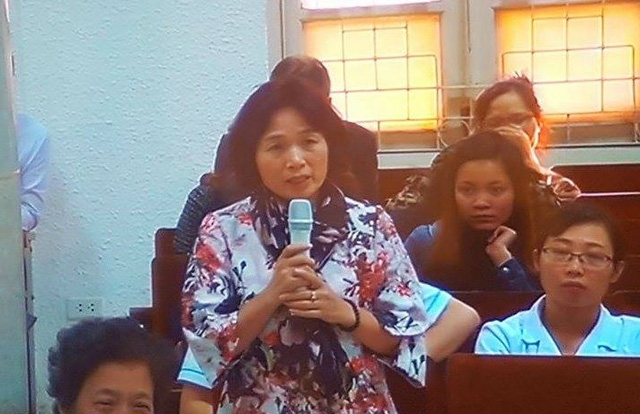 
Bà Võ Thị Thanh Xuân, vợ của bị cáo Nguyễn Xuân Sơn.

