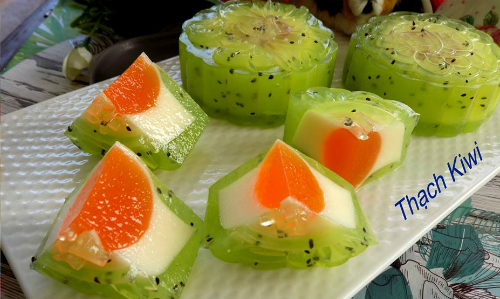 Thạch phô mai kiwi. Ảnh: Lâm Anh Đào.