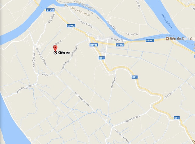 Xã Kiến An (huyện Chợ Mới, tỉnh An Giang). Ảnh Google Maps.