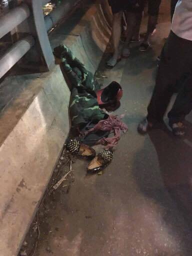 Hiện trường vụ nhảy cầu. Ảnh: L&agrave;o Cai Online