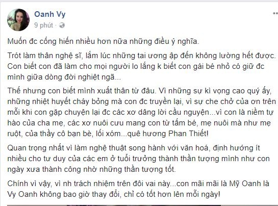 Vy Oanh: Trót làm thân nghệ sĩ, lắm lúc những tai ương ập đến không lường hết được