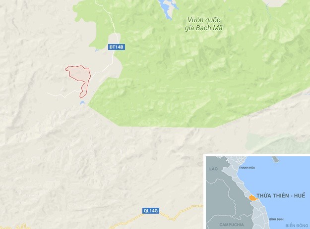 
Xã Hương Giang (huyện Nam Đông), nơi xảy ra vụ 2 vợ chồng tử vong. Ảnh: Google Maps.
