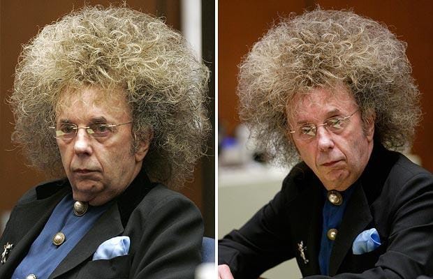 Phil Spector trong phi&ecirc;n t&ograve;a x&eacute;t xử năm 2009.