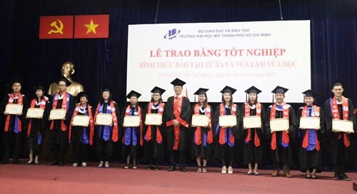 Các học viên trong lễ tốt nghiệp năm 2017.