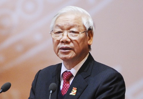 Tổng bí thư Nguyễn Phú Trọng phát biểu tại đại hội. Ảnh: Dương Triều.