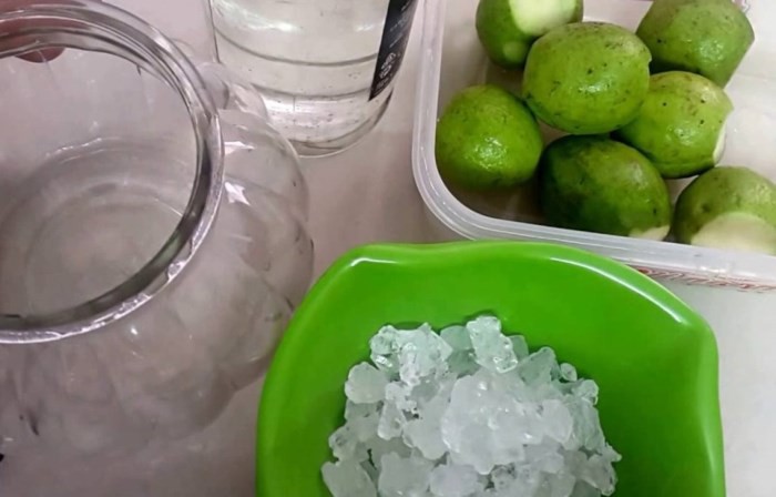 Nguyên liệu để ngâm rượu ổi rất đơn giản - Ảnh: Internet