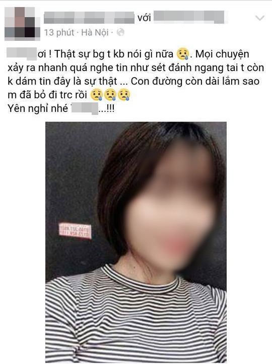 Bạn b&egrave; tiếc thương trước sự ra đi đột ngột của c&ocirc; g&aacute;i trẻ.
