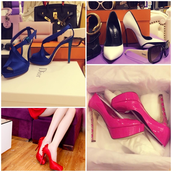 
Trong căn phòng chứa giầy của mình, Ngọc Trinh sở hữu những đôi giày hàng hiệuưa chuộng bao gồm Dior, Gucci, Christian Louboutin...

