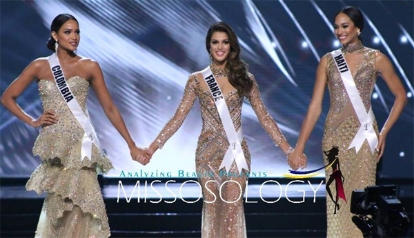 Top 3 chung kết Miss Universe 2016 gồm Colombia, Pháp và Haiti.