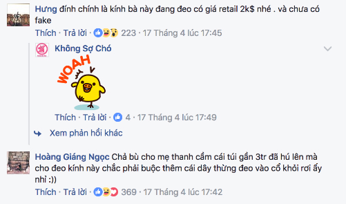 
Cộng đồng mạng truy tìm giá trị thật của chiếc kính hàng hiệu. Ảnh chụp màn hình.
