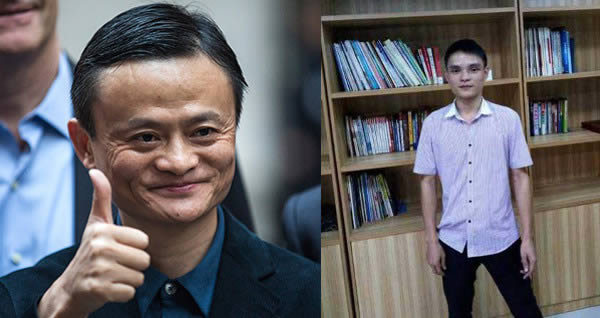 
Huang Jian (phải) quyết tâm biến mình thành Jack Ma với mong muốn được gặp thần tượng của mình.
