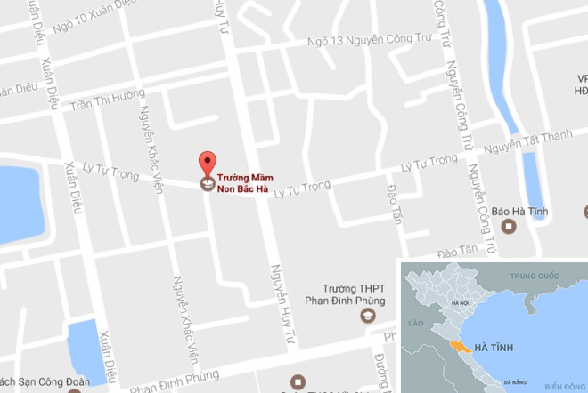 Trường Mầm non Bắc Hà (TP Hà Tĩnh), nơi xảy ra vụ việc. Ảnh: Google Maps.