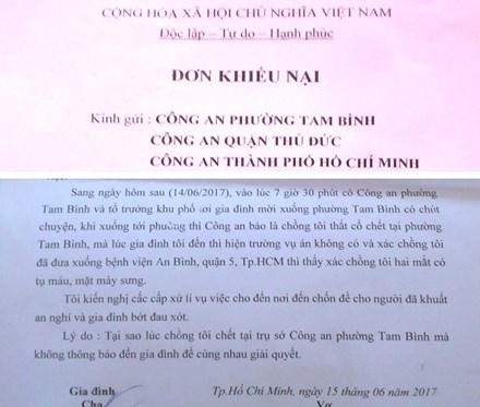 Đơn khiếu nại của gia đình ông T.