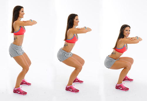 Tư thế ngồi x&iacute; xổm gần giống động t&aacute;c tập squat.