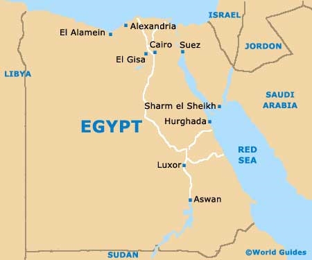 
Vụ tấn c&ocirc;ng xảy ra ở th&agrave;nh phố Hurghada, c&aacute;ch thủ đ&ocirc; Cairo khoảng 400 km về ph&iacute;a nam . Đồ họa: World Guides.
