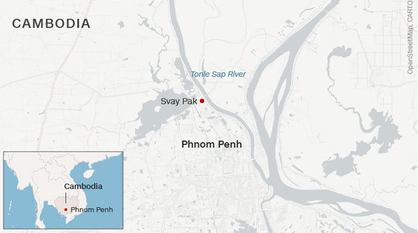 
L&agrave;ng Svay Pak ở ngoại &ocirc; thủ đ&ocirc; Phnom Penh nổi tiếng với nạn bu&ocirc;n b&aacute;n t&igrave;nh dục trẻ em. Đồ họa:CNN.
