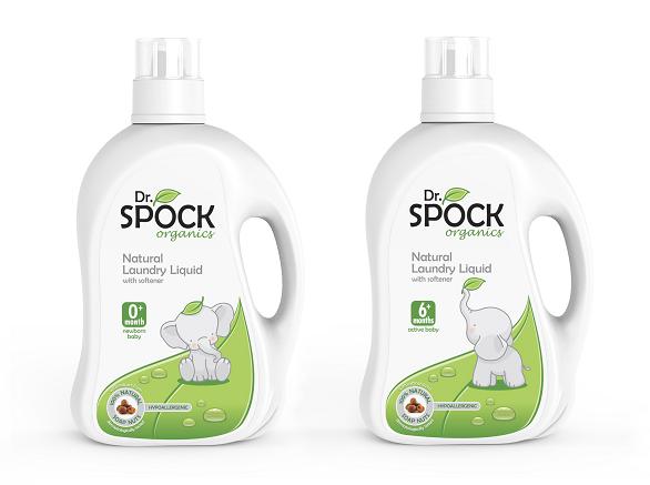 Nước giặt xả Dr.Spock Organics với dòng sản phẩm cho trẻ sơ sinh từ 0  tháng và từ 6  tháng