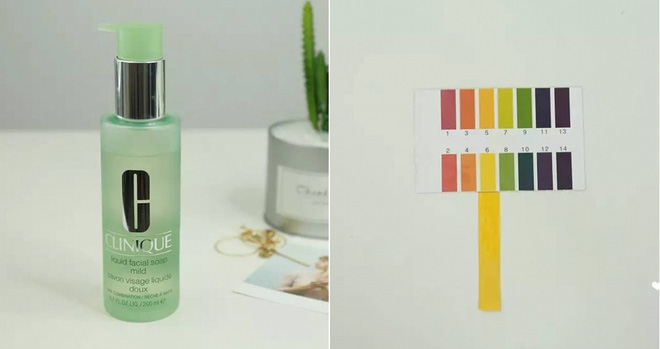 Clinique Liquid Facial Soap (500.000VNĐ/200ml) có độ pH 6 với kết cấu dạng gel và khả năng tạo bọt vừa phải, sản phẩm cũng có khả năng làm sạch bụi bẩn, bã nhờn mà không gây khô da.