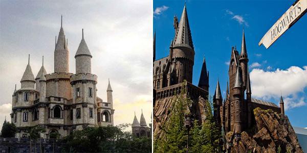 Một góc trường được so sánh với kiến trúc của Học viện phù thủy Hogwarts.