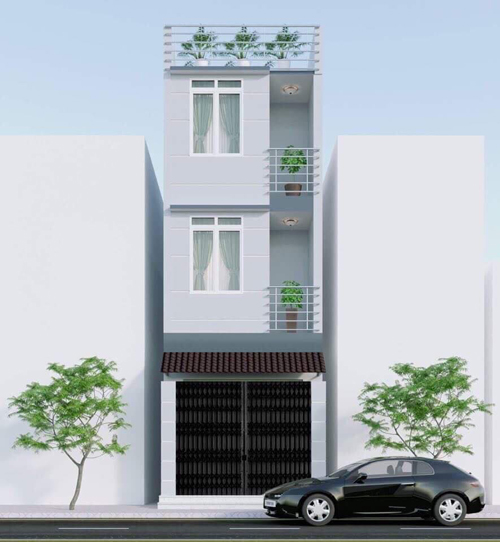 Phối cảnh 3D mặt ngoài ngôi nhà của Minh Châu.