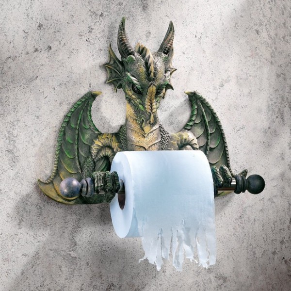 Cuộn giấy vệ sinh này được giữ bởi một con rồng hung dữ với chi tiết thiết kế khá phức tạp. Đây là một thiết kế phù hợp cho bạn nào ưa đọc tiểu thuyết với những tình tiết tưởng tượng từ loài động vật này.