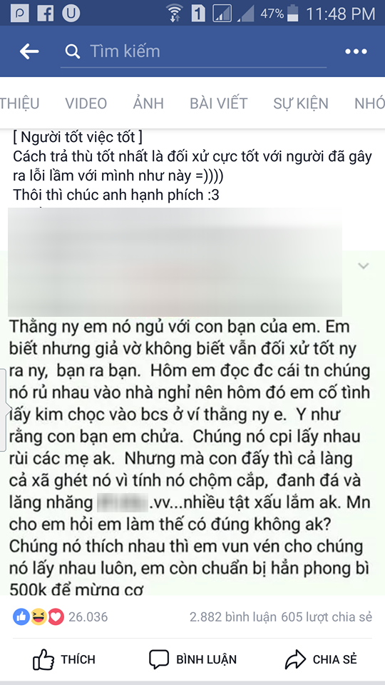 
Bản tóm tắt câu chuyện nhanh chóng được chia sẻ trên một nhóm mạng xã hội khác đã khiến dân mạng bàn tán rôm rả. (Ảnh: Facebook)
