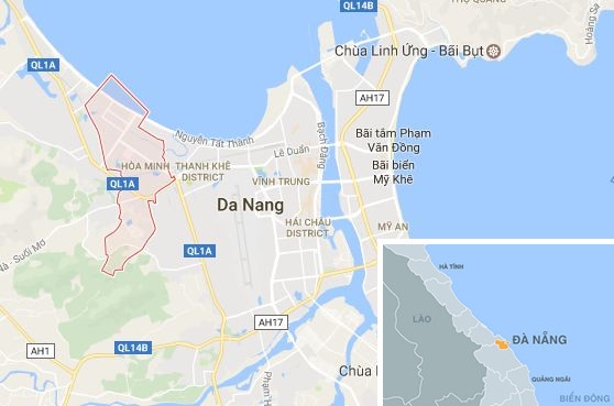 
Phường Hòa Minh địa điểm xảy ra vụ việc. Ảnh: Google Maps.
