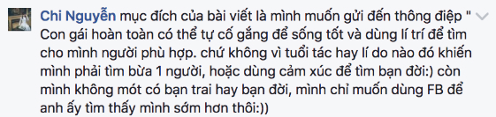 Thông điệp mà Facebooker Chi Nguyễn muốn nhắn nhủ với cộng đồng mạng.