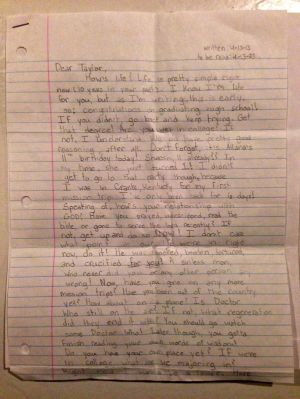 
Những dòng chữ viết tay của cô bé 12 tuổi khiến bố mẹ nghẹn ngào.
