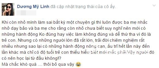 
Status đầy ẩn ý của Dương Mỹ Linh sau khi chia tay Bằng Kiều.
