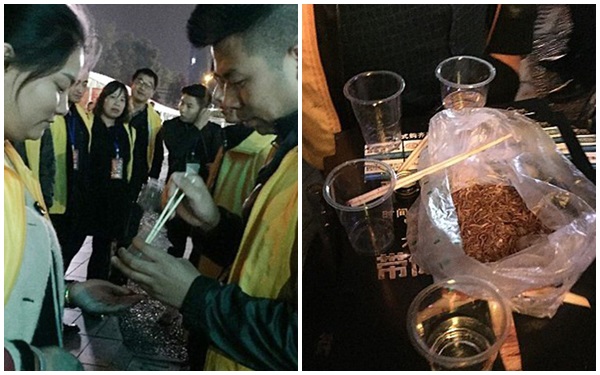 
H&igrave;nh phạt ăn giun khiến nhiều nh&acirc;n vi&ecirc;n cảm thấy sốc.
